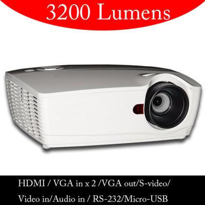 3200 ANSI Lumen HD DLP Video Projector With HDMI VGA In Out For School Education Office