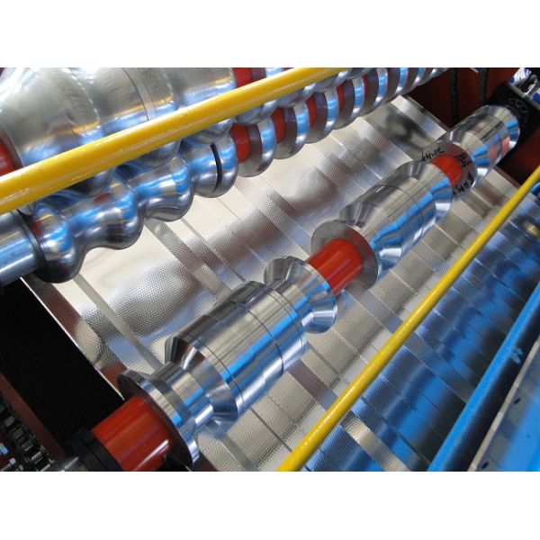 Corrugated / IBR Double Layer Roll Forming Machine PLC Control For Construction