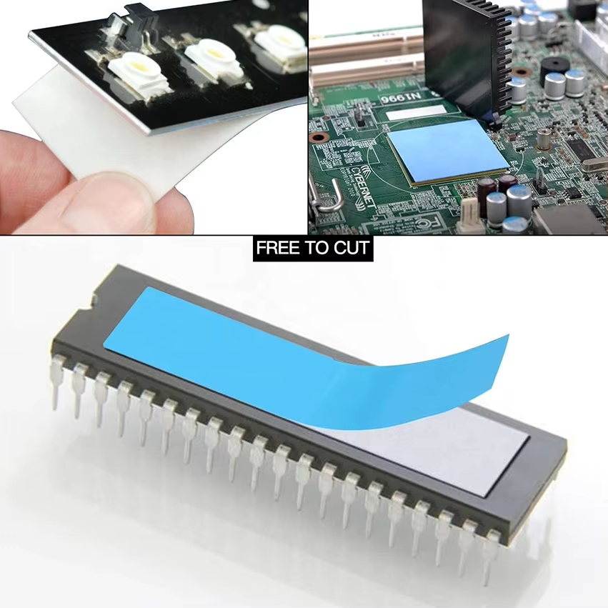 LED Waterproof Double Sided Conductive Thermal Tape Blue Cloth Roll Pressure Sensitive Silicone for Masking Heat Transfer