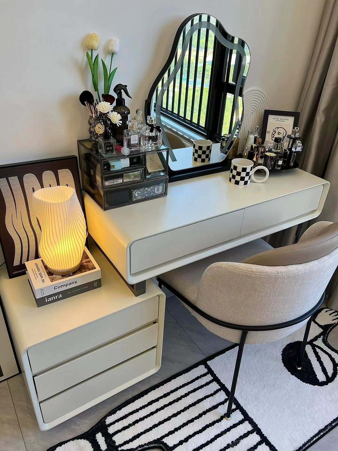 Hotel Modern Dressing Table Storage Bin Cabinet Makeup Vanity Table