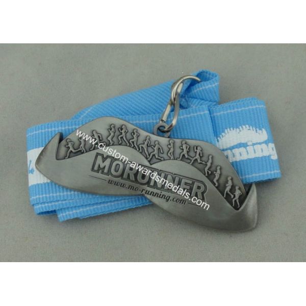 MORUNNER Ribbon Medals , 3D Zinc Alloy Die Cast With Antique Nickel Plating