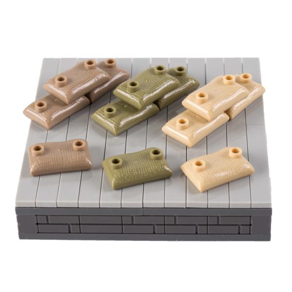 1000pcs WW2 military war scene model accessories soldier figures bunkers sandbags building blocks