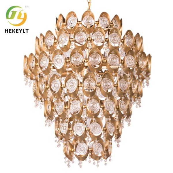 Винтажная чистая медная люстра гостиницы спальни комнаты прожития хрустальной люстры