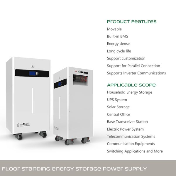 15kWh Home Energy Storage System 10kW Output 9 In 1 Smart BMS Household Solar Battery
