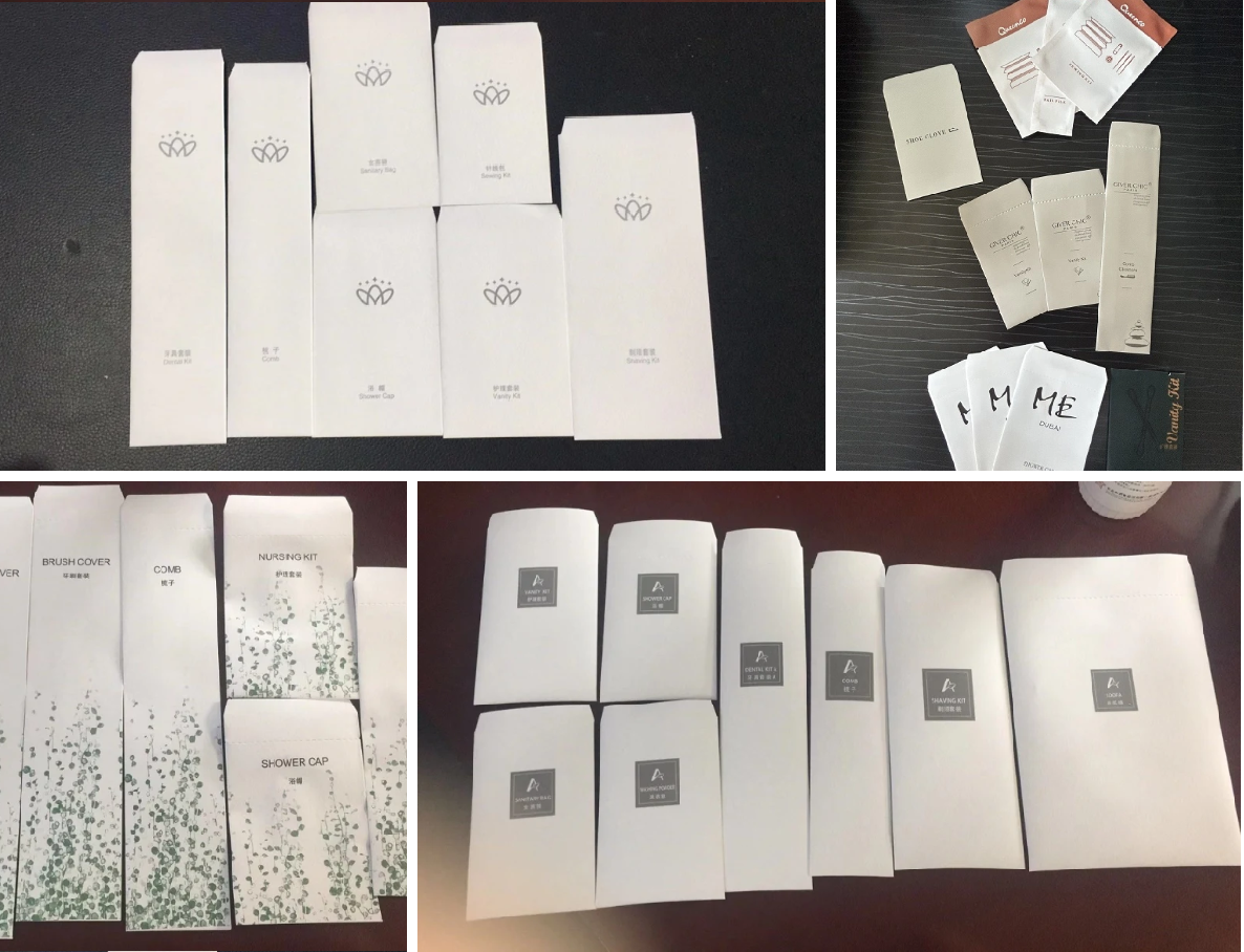 Customized Stone Paper Packaging For Disposable Hotel Sanitary Bag