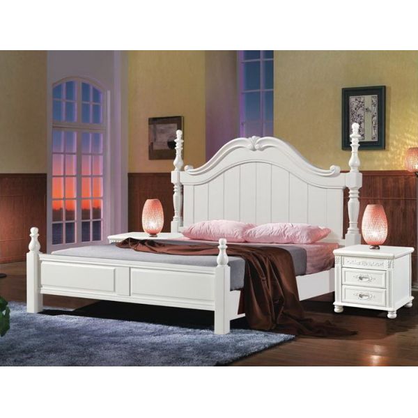 Tall headboard 0/set Walnut painting Rubber Wood Bedroom Furniture set in Pine bedboard