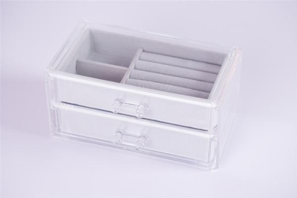 ” organizador Tabletop da joia 7.48x4.52x3.54, organizador acrílico claro Drawers da joia