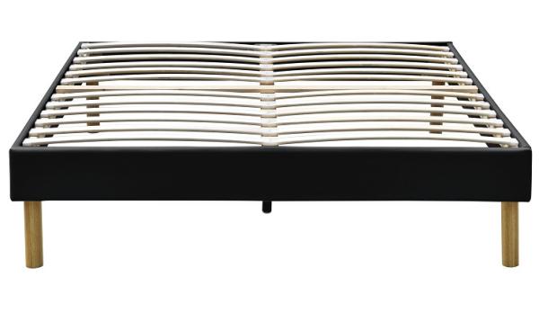 Contemporary King Upholstered Platform Bed King Assemble PU Leather 140x190Cm