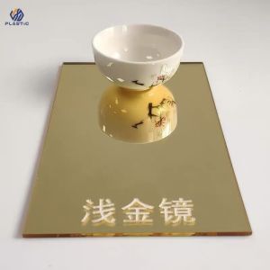 Gold Silver Acrylic Mirror Sheet 0.8mm 0.6mm 1.0mm Thick Covered With PE Film