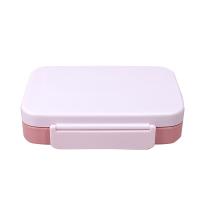 Boîte de déjeuner rectangulaire en PP étanche aux fuites avec couvercle lave-vaisselle sécurisée rose clair