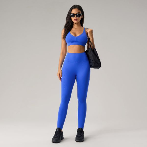79% Nylon 21% Spandex Full Length High Waisted Leggings Slim Fit For Yoga Gym