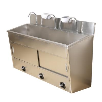 Hospital Stainless Steel Surgeon Type Wash Basin , Knee Operated Hand Wash Sink