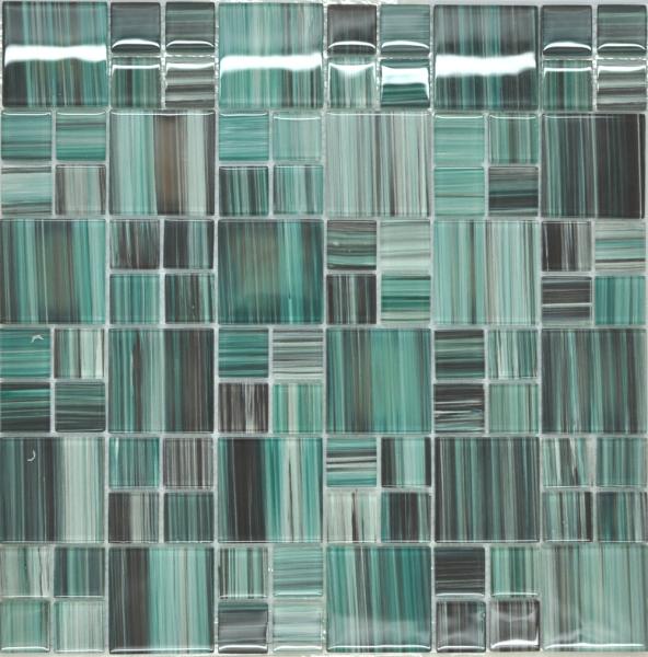 Special green color mosaic glass tiles for sale