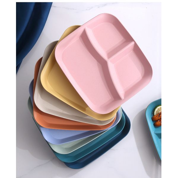 Многоразовый 3-комплектный обеденный столик БПА-беспроводный микроволновый посудомоечный автомат безопасный пшеничный волокно PP