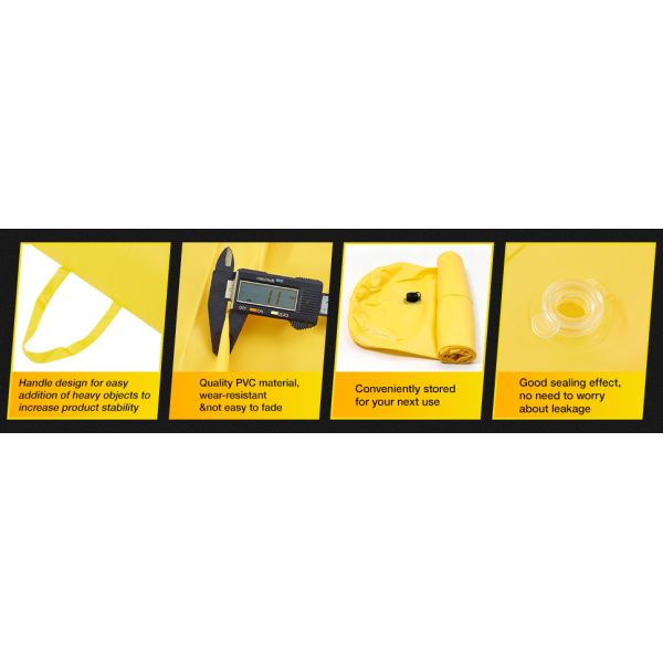 Flood Barriers For Home Reusable Flood Prevention Barriers Water Barrier For Flooding PVC Flood Bags Sandbag Alternative PVC Water Diversion Tubes With Fixed Handle (6 Ft X 20 In X 12 In)