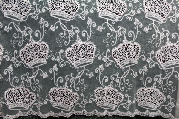 Apparel Accessories Mesh based Crown Style Embroidery Lace Fabric Crown in Different  Color