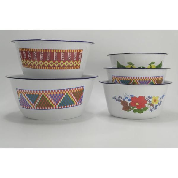 Eco Friendly Enamel Storage Bowl Large African Enamelware Wash Basin Customizable Size