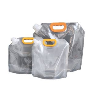 Whisky Foldable Empty Reusable Plastic Bag Camping Water Container Stand Up