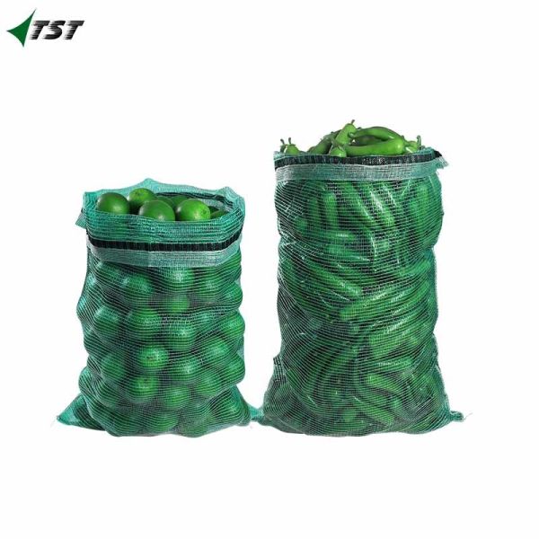 L Sewing Pp Mesh Bag 56*89cm Green/White Color For Agriculture Products Packing