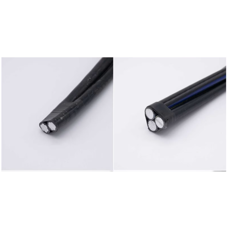 0.6/1kv Aluminum / Aluminum Alloy Conductor XLPE Insulated 2*1/0+1/0 AAAC AWG ABC Cable Overhead Bundled Electric Wire Service Drop Triplex