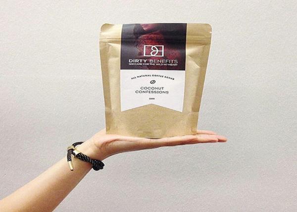 Food Storage Kraft Paper Pouch Zip Lock Eco Friendly Customized Logo