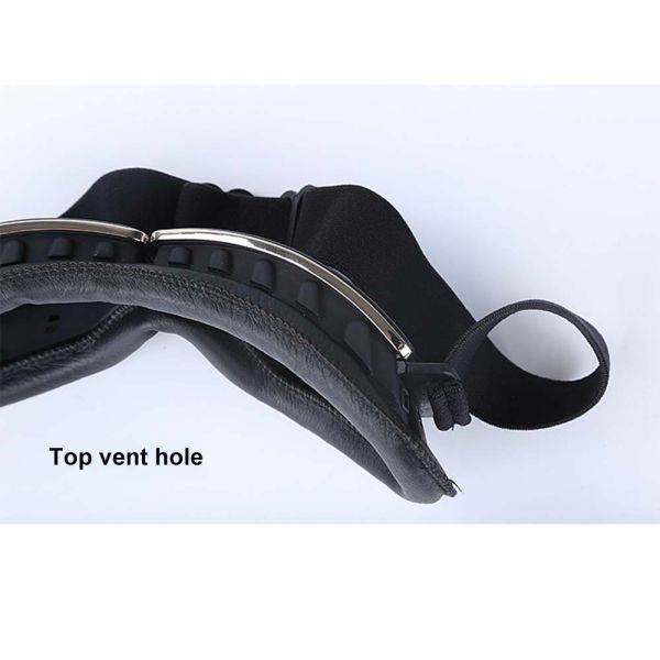 Silicone Strap Customizable Vintage Leather Motorcycle Riding Goggles for Helmet