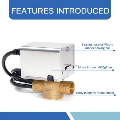 HVAC Control 2 Way Motorized Valve Pressure Relief Forged Brass