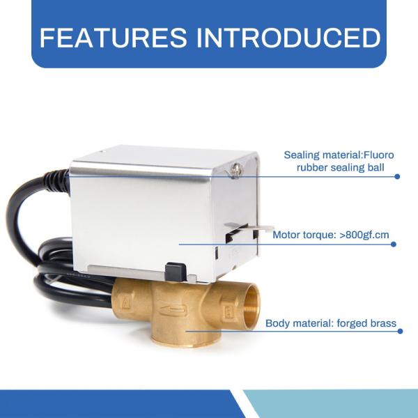 HVAC Control 2 Way Motorized Valve Pressure Relief Forged Brass