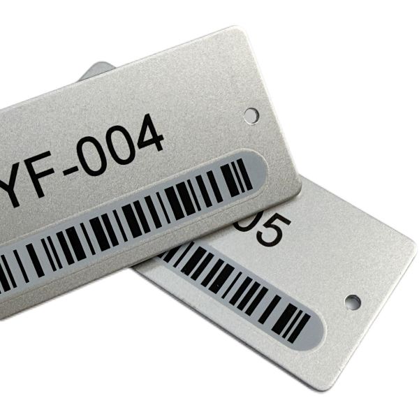 Customized Aluminum Metal Barcode Labels, Durable Professional Identification