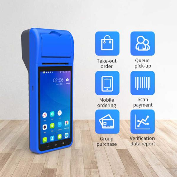 Smart NFC Mobile Payment Terminal 5.5Inch Portable Pos Machine Intelligent Handheld Smart Terminal with Camera Printer