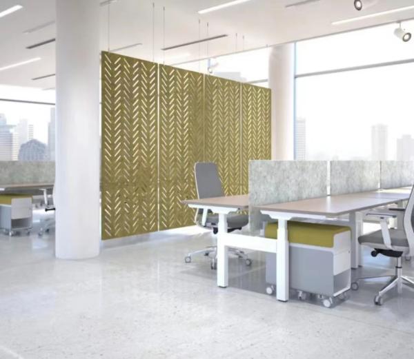 Pet Acoustic Colored Office Desk Divider Screens Eco Friendly