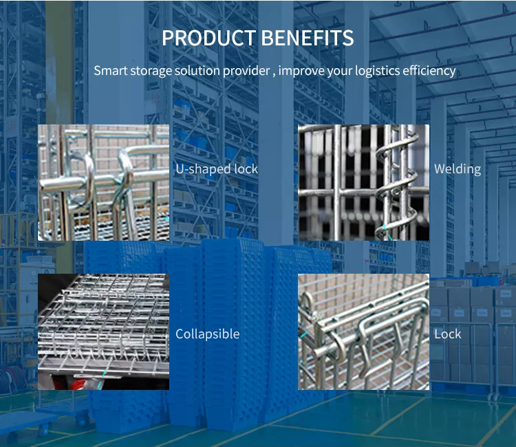1200kg  Stainless Steel Collapsible  Galvanised  Wire Mesh Storage Cage