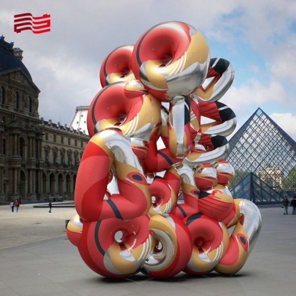 Custom Printing SCULPTURE Abstract Intertwining Metal Sculpture with Complex Structure