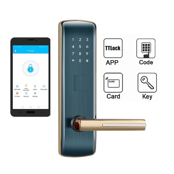 Alkaline Battery Apartment Smart Door Lock 72mm Keyless Entry Door Lock