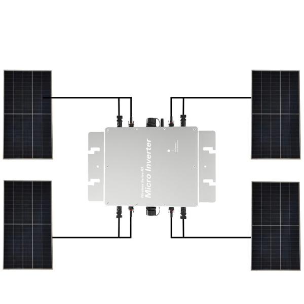 Balcony Power Grid Tie Micro Inverter IP65 Waterproof Wvc 1600 Aluminum Alloy