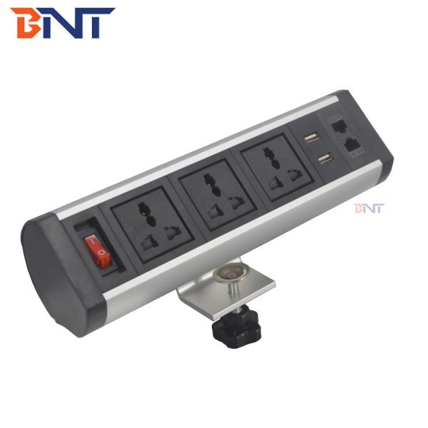 Removable clamp table edge multifunctional desk mounted socket with usb port