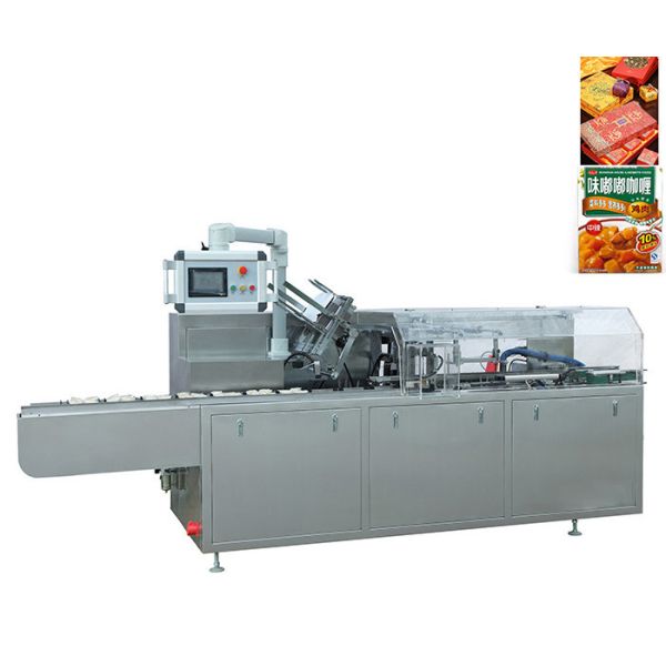 CE Pharmaceutical Cartoning Machine , PLC Touch Biscuit Packing Machine 1200KGS