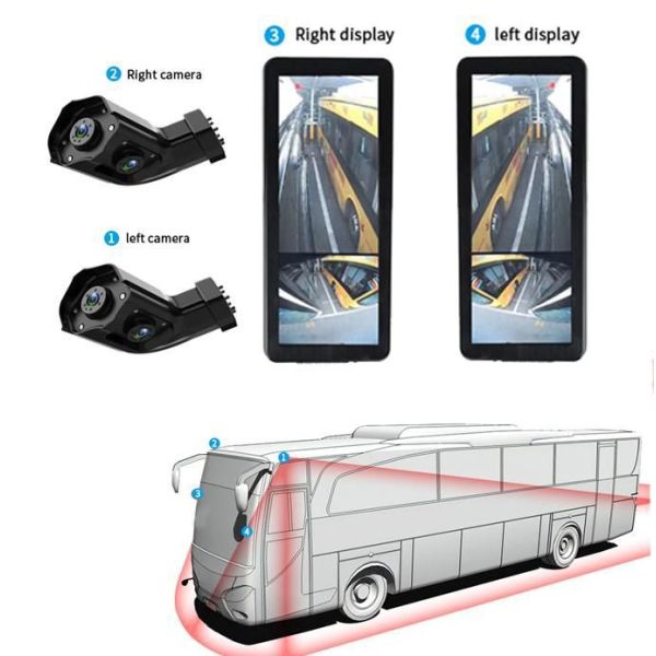 Waterproof 1080P DVR AHD 12.3 Inch Front Rear Blind Area Car Monitor with Rear View Side View Camera