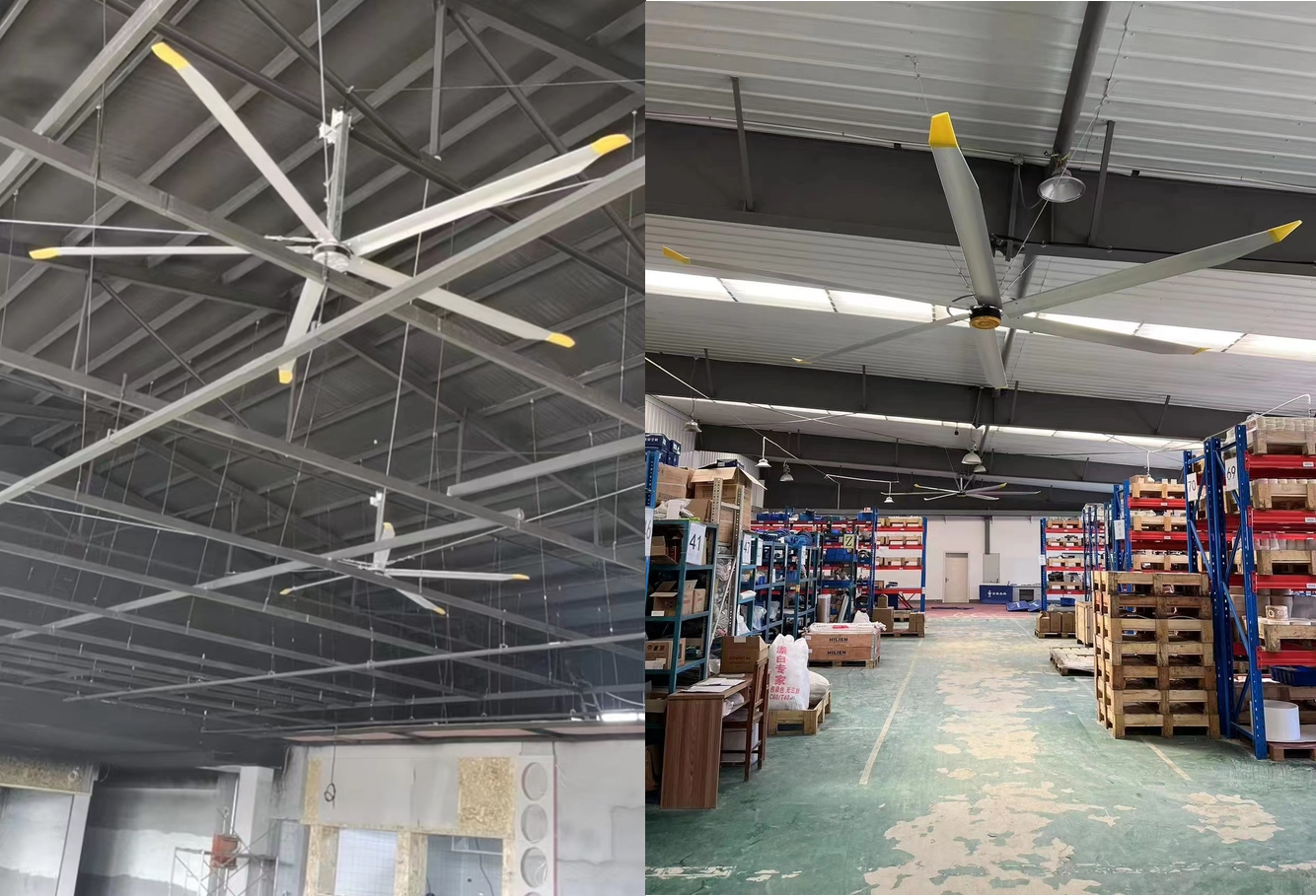 HVLS промышленный вентилятор мощное решение для охлаждения больших и больших помещений от 8 до 24 футов