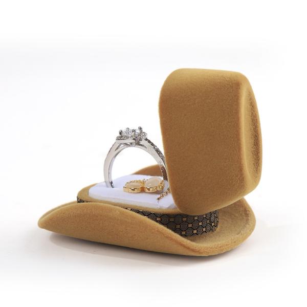 customizable personalized premium velvet cowboy jewelry ring box for Holiday gifts