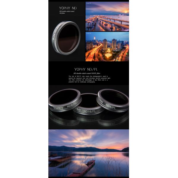 Black Grey Drone Camera Filters 3 in 1 Filter Sets DJI Mavic 2 Zoom AGC Optical Glass