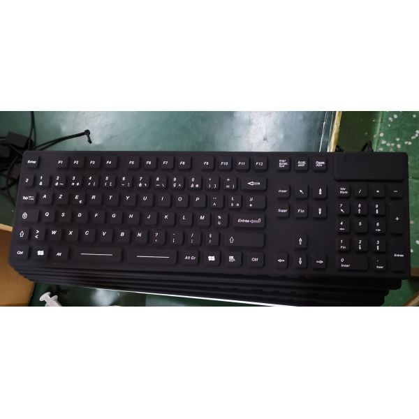 Rubberized Surface Computer Keyboard And Mouse , 110 AZERTY Key Metal Keyboard And Mouse