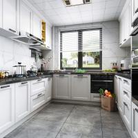 Armario de muebles conjunto Armario de cocina con estufa Piedra de cuarzo moderna