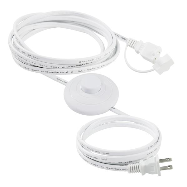 NEMA 1-15P to US Power Outlet Extension Cord with Foot Pedal Switch - Inline Step Control Cable for Lamp, Desk Light, Home Use