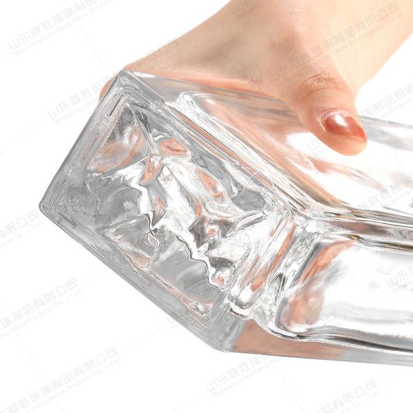 Glass Body Material 500ml Mountain Shape Bottom Vodka Whisky Bottle for Other Beverage