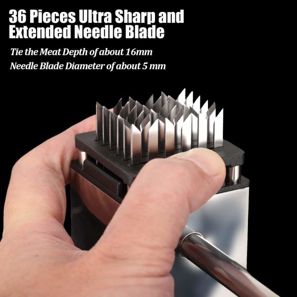 Defrosting Steaks and Poultry Made Easy with 36-Blade Stainless Steel Meat Tenderizer