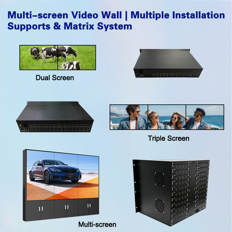 46-85 Inch LCD Video Wall with 0.88mm Narrow Bezel 4K Resolution and 700 Nits Brightness