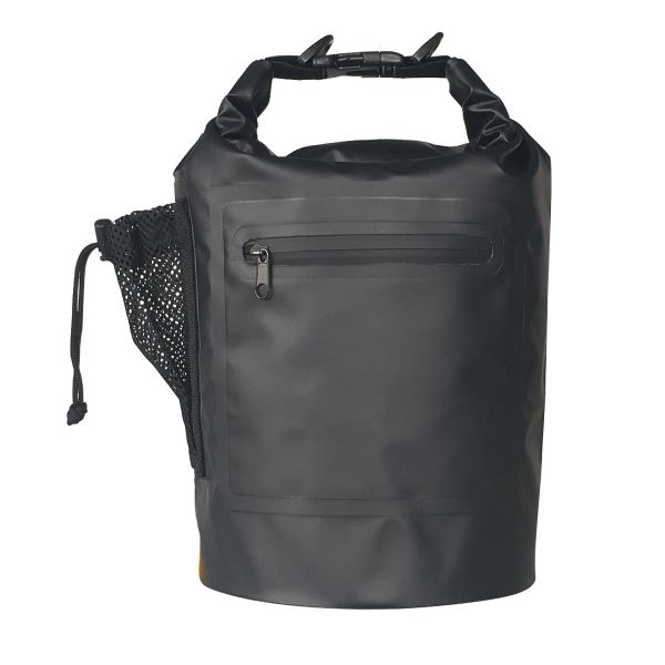 Black Outdoor Waterproof Bag 20 Liter Customize Color With Zipper