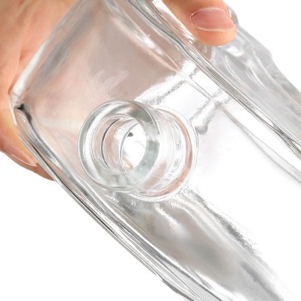 Professional Arc Shaped Glass Brandy Liquor Bottles for Beverage Industry