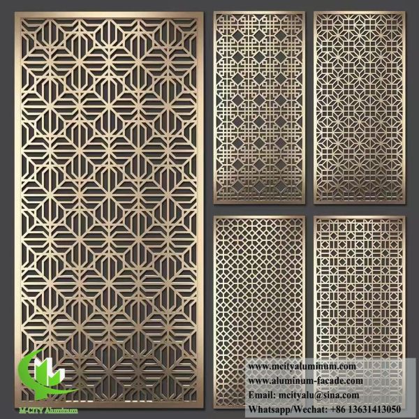 Écran métallique découpé au laser avec motif en aluminium 10 mm